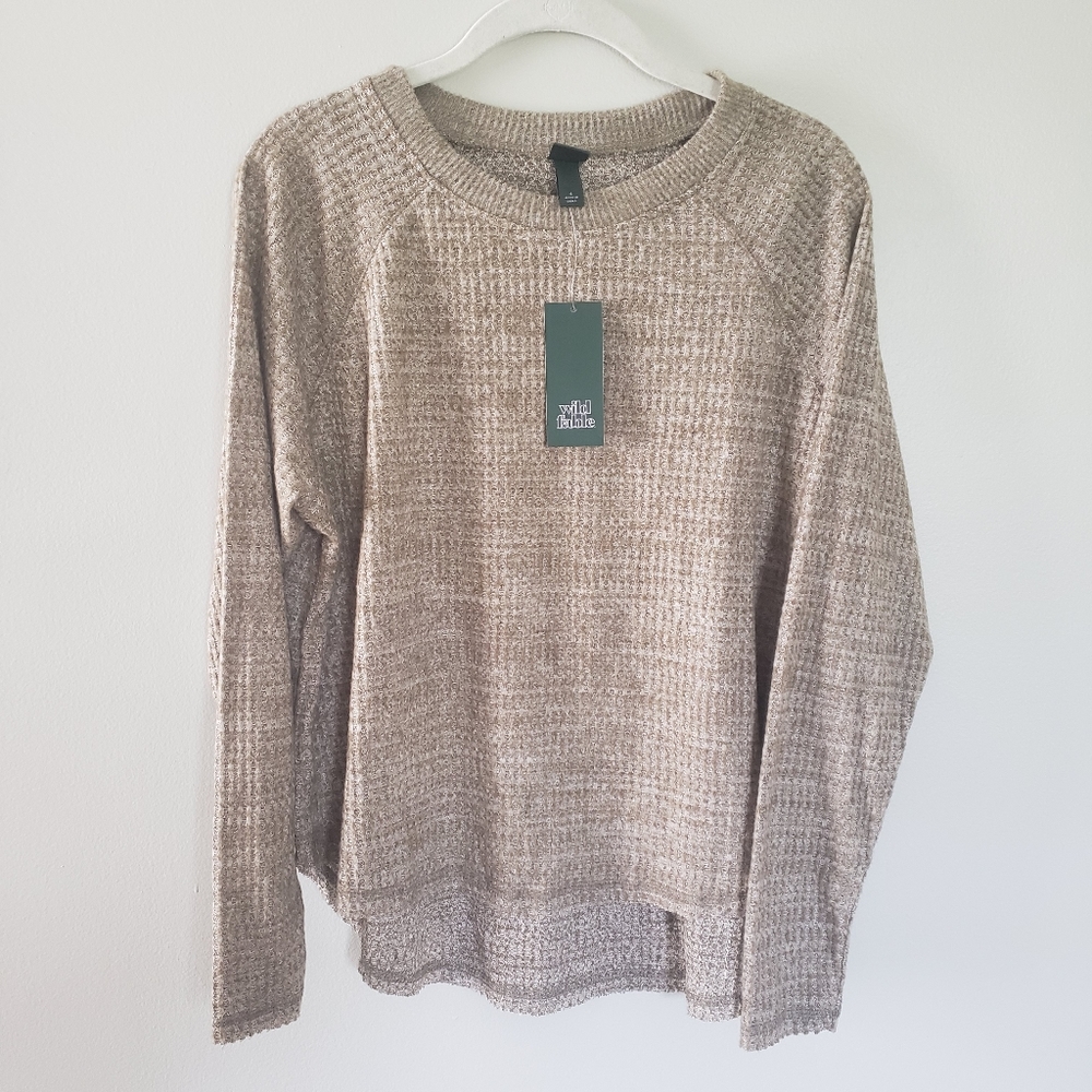 NWT Wild Fable Waffle Knit Hi Lo Sweater